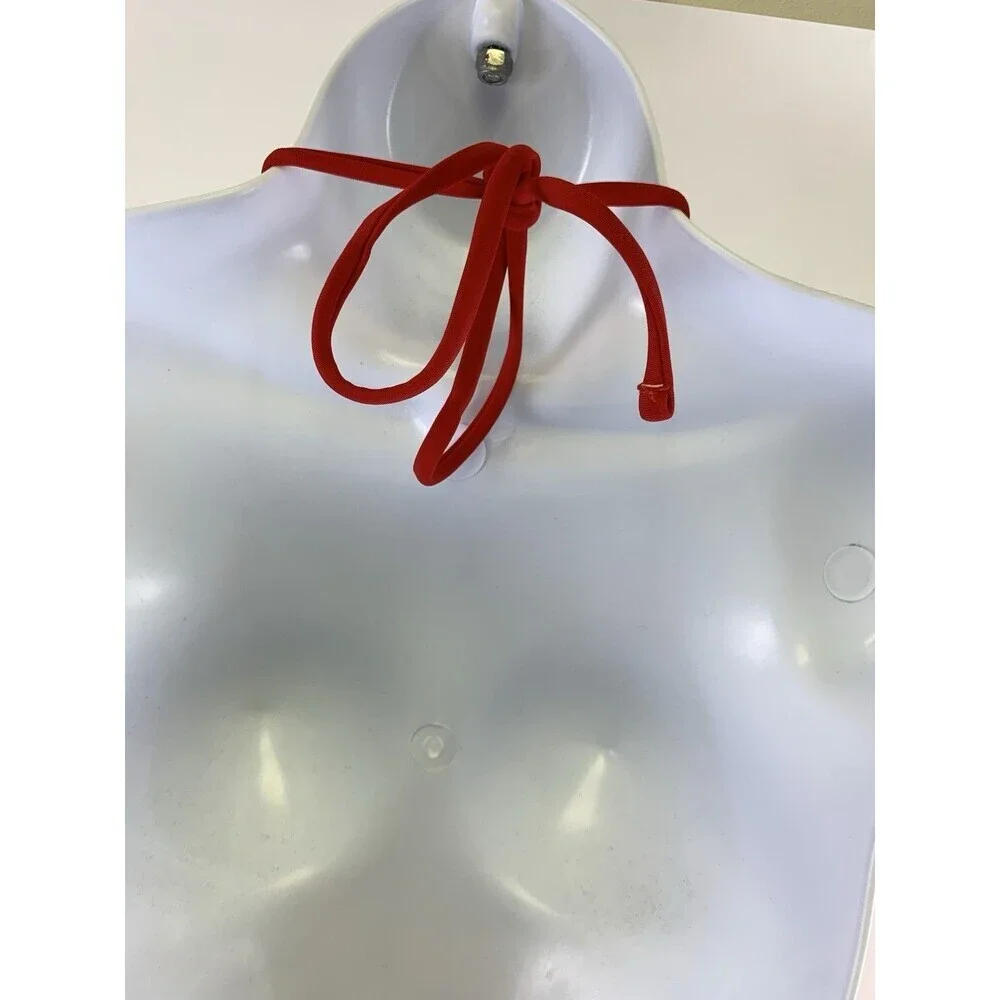 BOGO Cupshe One Piece Swimsuit Red Embroidered Deep V Neck Halter‎ Tie Womens S